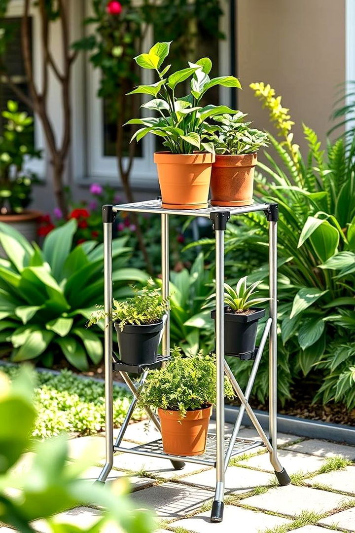 Foldable Portable Plant Stand - 22 Outdoor Plant Stand Ideas