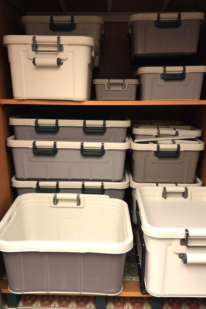 Foldable Storage Boxes with Handles - 22 Shed Organization Ideas
