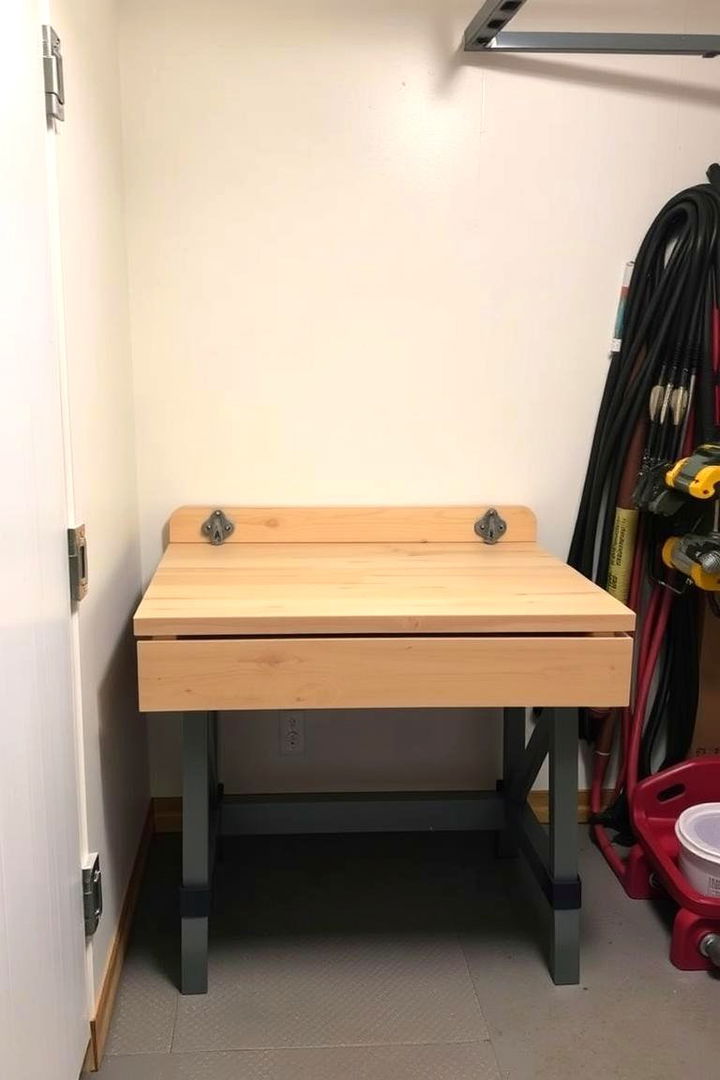 Foldable Workbench for Compact Spaces - 22 Garage Workbench Ideas