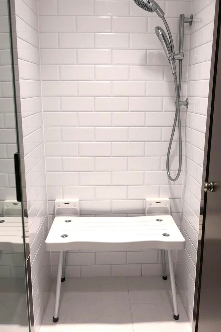 Foldable and Space Saving Design - Shower Bench Ideas for Comfortable Bathing Spaces