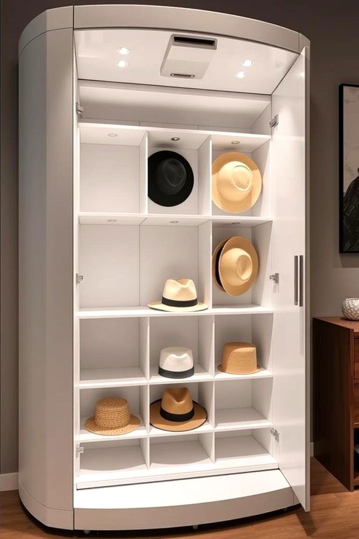 Folding Hat Storage Cabinet - 22 Hat Storage Ideas