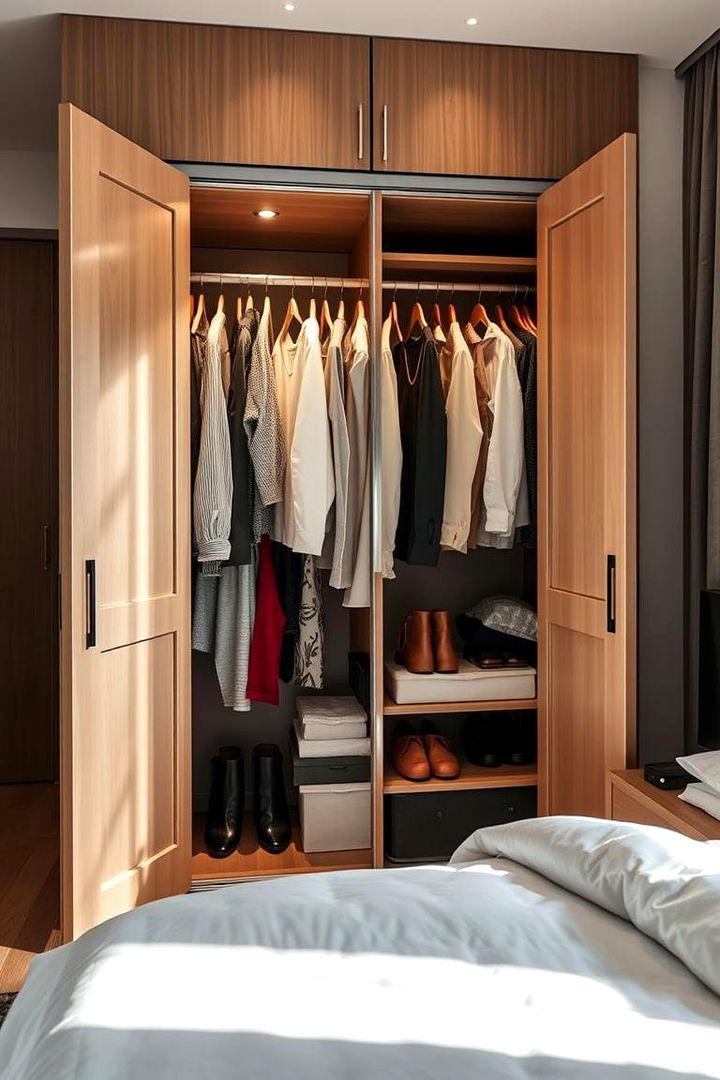 Folding Wardrobe - 22 small bedroom storage ideas