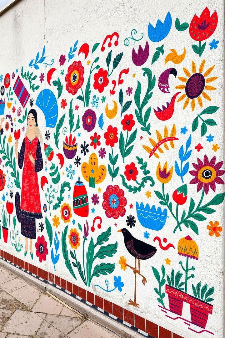 Folk Art Wall Murals - 22 Mexican Bedroom Ideas
