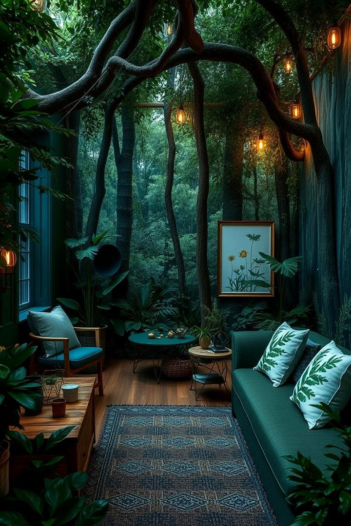 Forest Retreat Lush Green Accents - 22 blue and green bedroom ideas