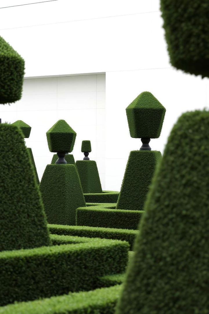 Formal Geometric Sculptures - 22 Front Yard Boxwood Designs