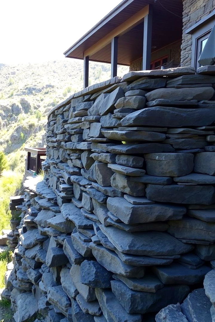 Forming Elevated Rock Terraces - 22 Black River Rock Landscaping Ideas