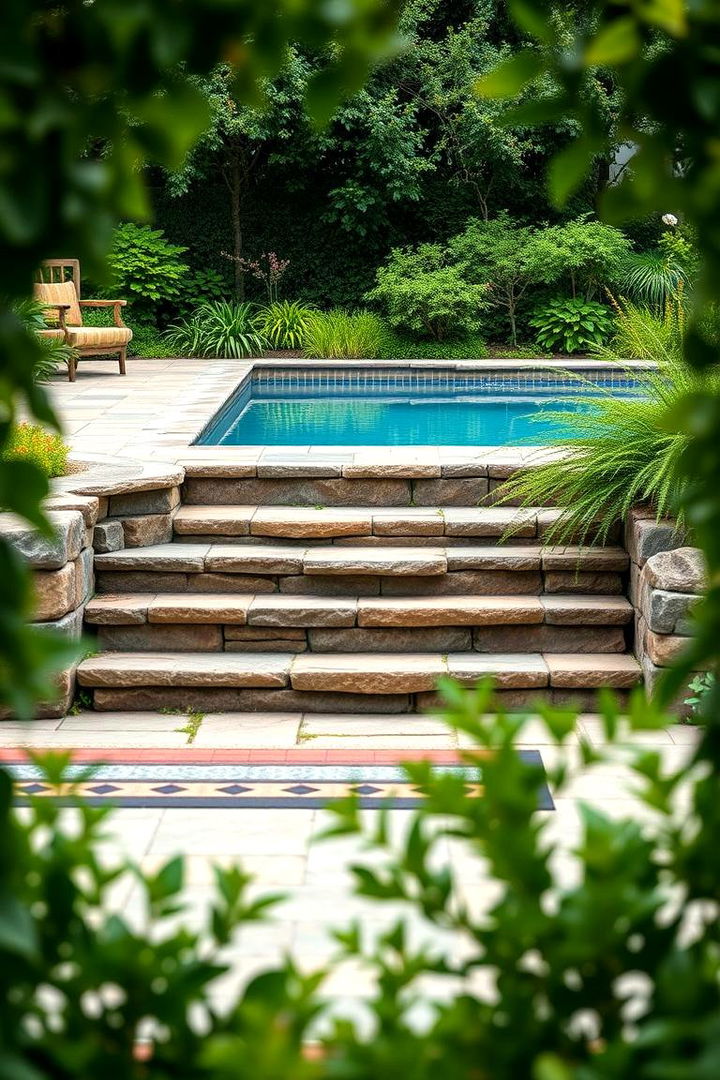 Framed Garden Steps - 22 Pool Walkway Ideas