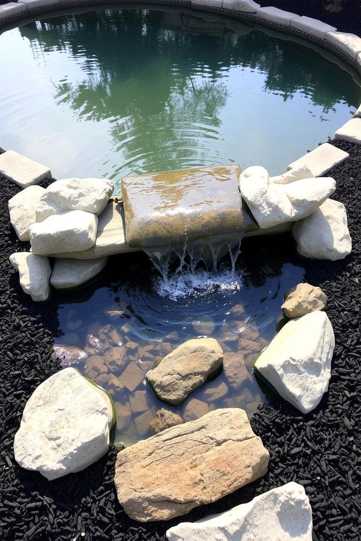Framing and Accentuating Water Features - 22 Black Mulch Landscaping Ideas