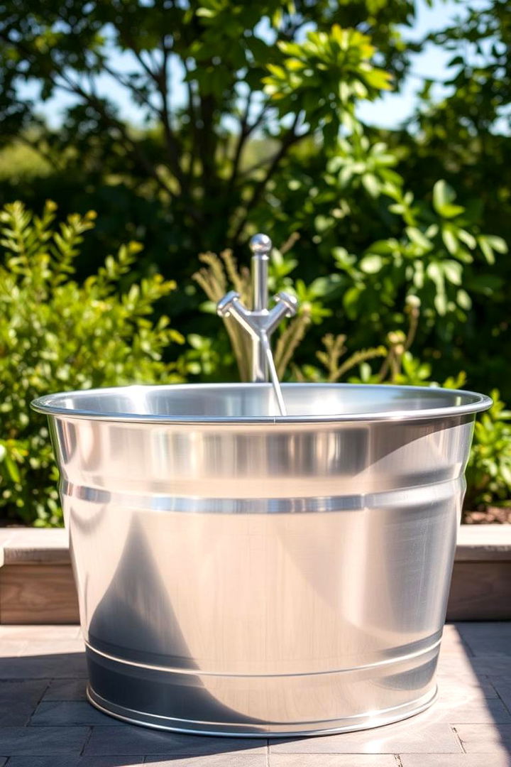 Freestanding Metal Outdoor Tub - 22 Outdoor Bathtub Ideas