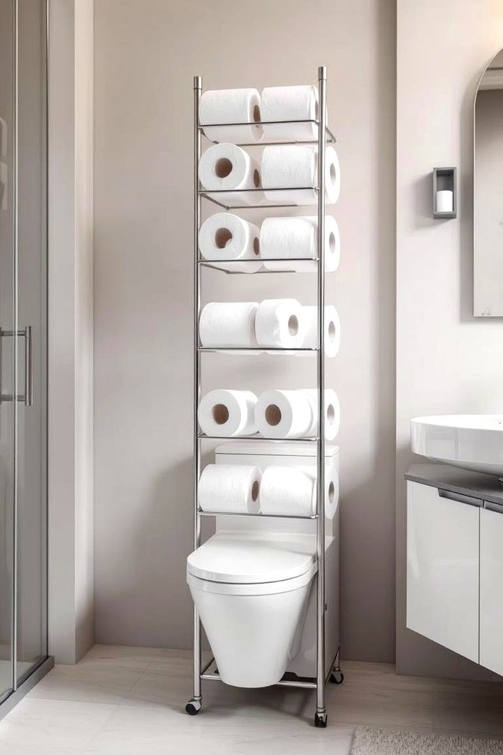 Freestanding Rack System - 22 Toilet Paper Storage Ideas