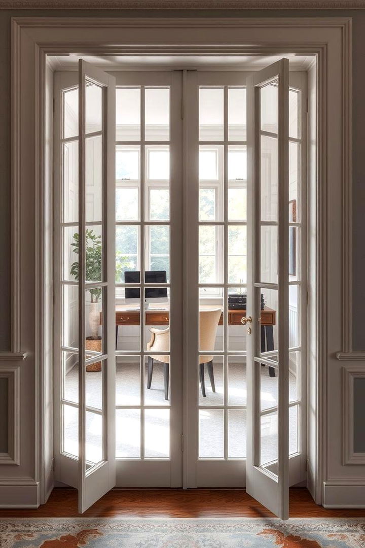 French Doors for Elegant Workspaces - 22 Home Office Door Ideas
