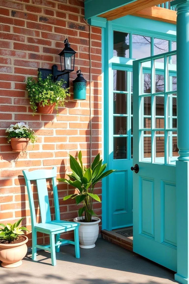 Fresh Aqua Breeze - 22 Exterior Brick Paint Color Ideas