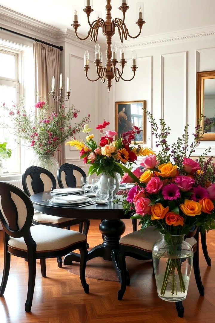 Fresh Floral Arrangements - 22 Colorful Dining Room Ideas