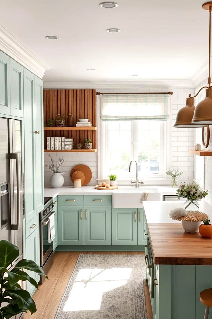 Fresh Mint Finishes - 22 Colorful Kitchen Ideas