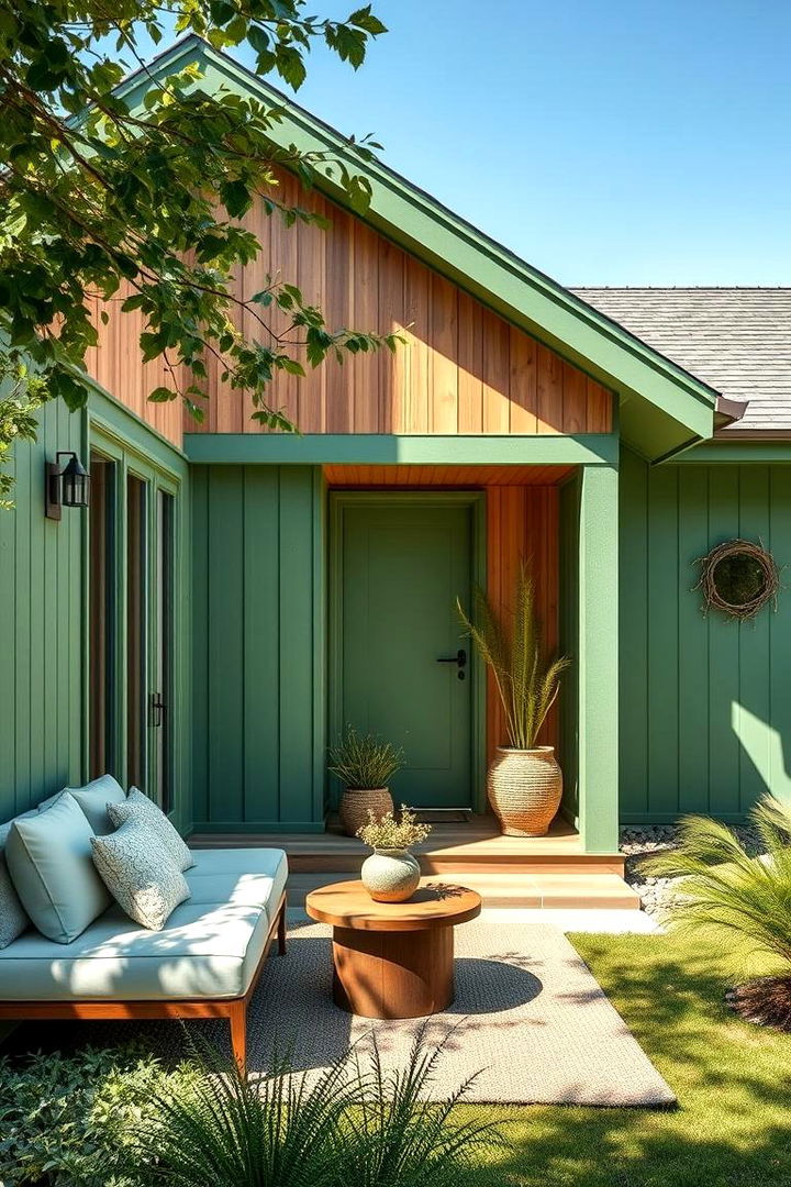 Fresh Minted Green - 22 Paint Colors for a Modern Black House With Cedar Accents