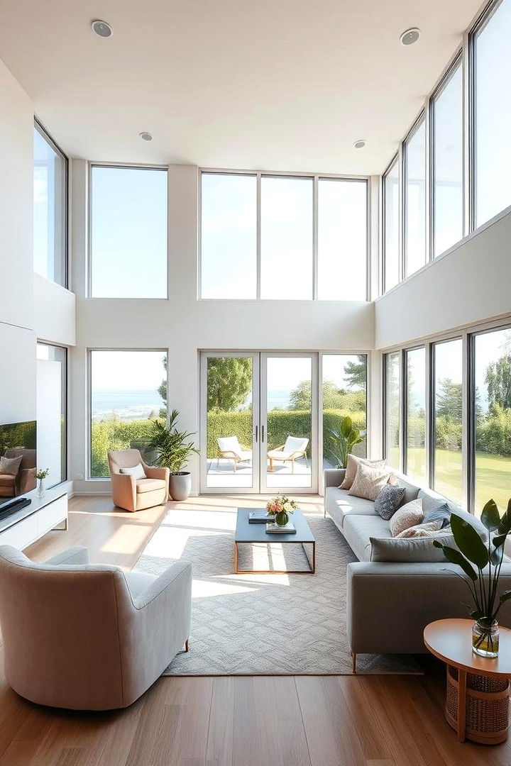 Fresh Outdoor Views Merged Indoors - 22 Pink and Grey Living Room Ideas