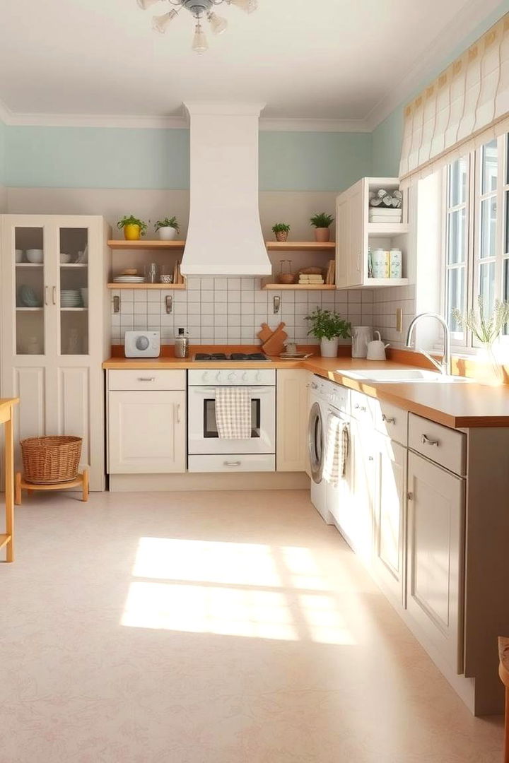 Fresh Pastel Tones - 22 Linoleum Kitchen Flooring Ideas