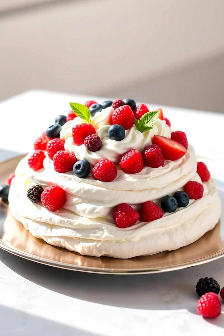 Fresh Pavlova with Berries - 22 Wedding Dessert Ideas