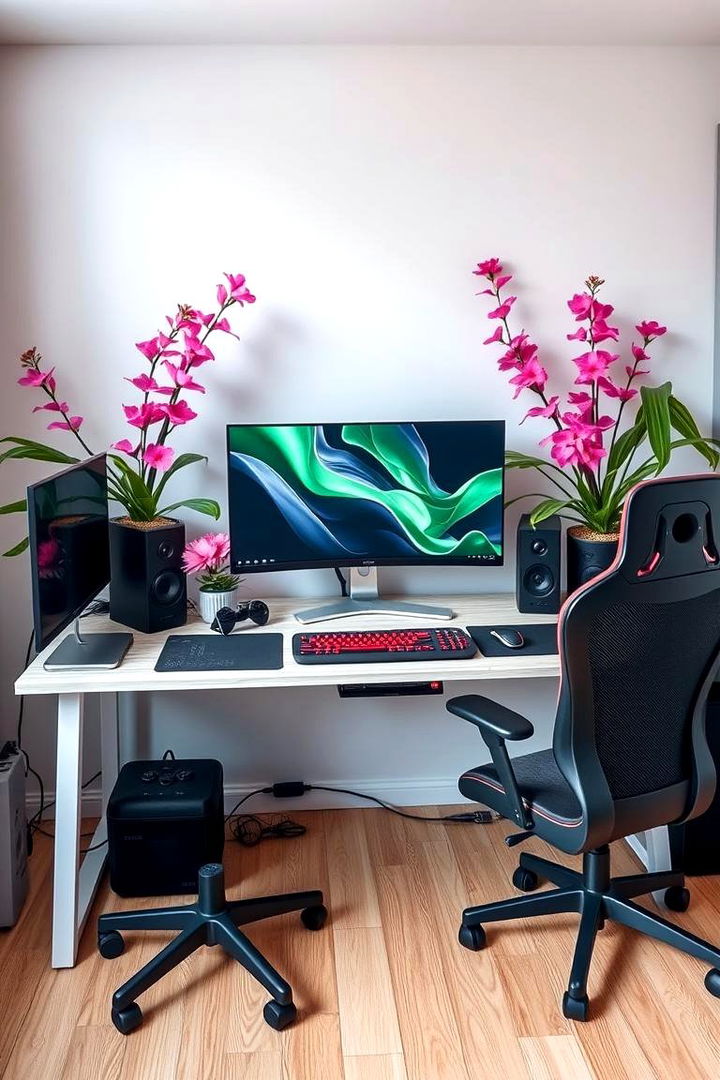 Fresh Pink Plant Arrangements - 22 Pink Gaming Setup Ideas