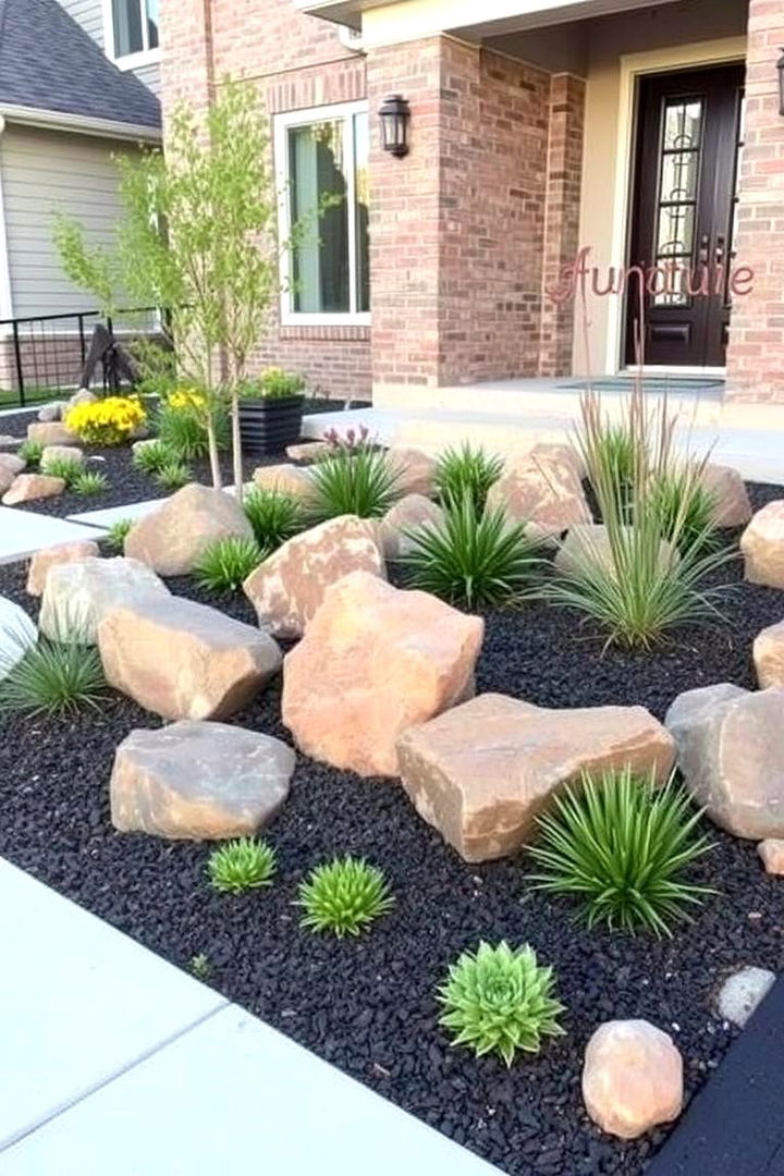 Front Yard Rock Accent Garden - 22 Rock Garden Ideas