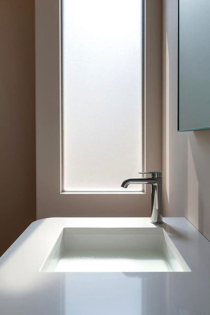 Frosted Glass Countertop - 22 Bathroom Countertop Ideas