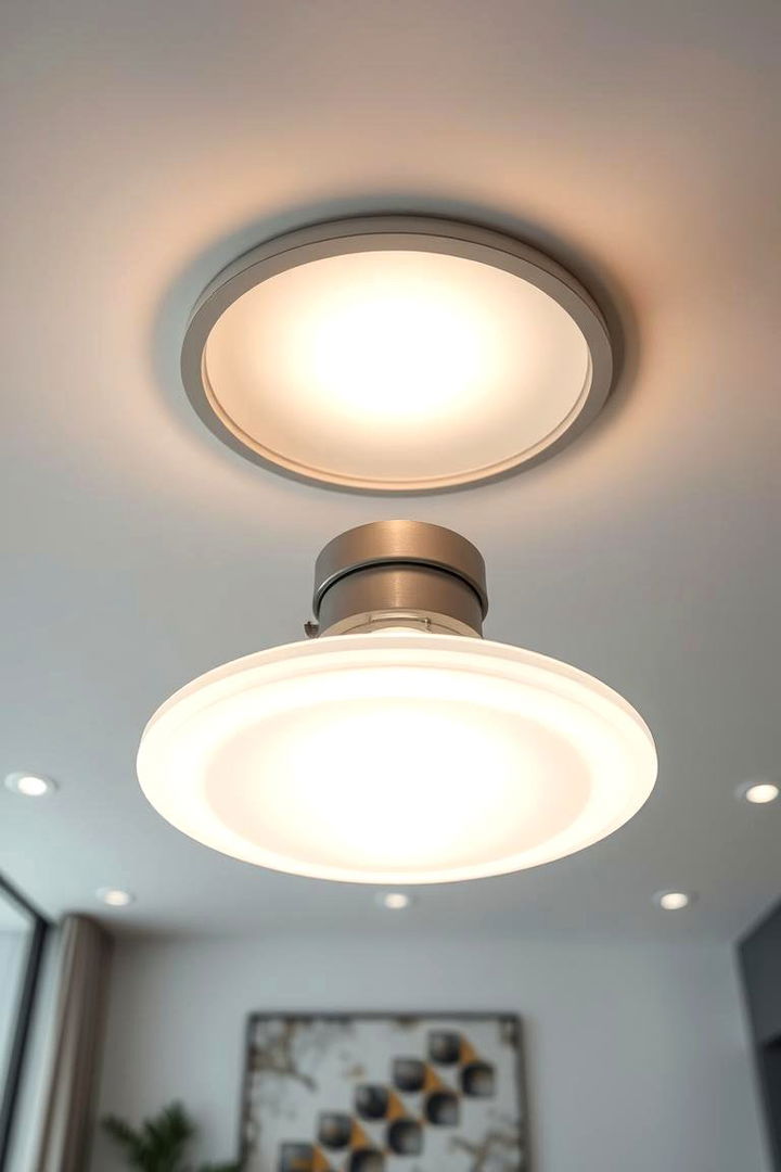 Frosted Glass Downlights - 22 Living Room Ceiling Lighting Ideas