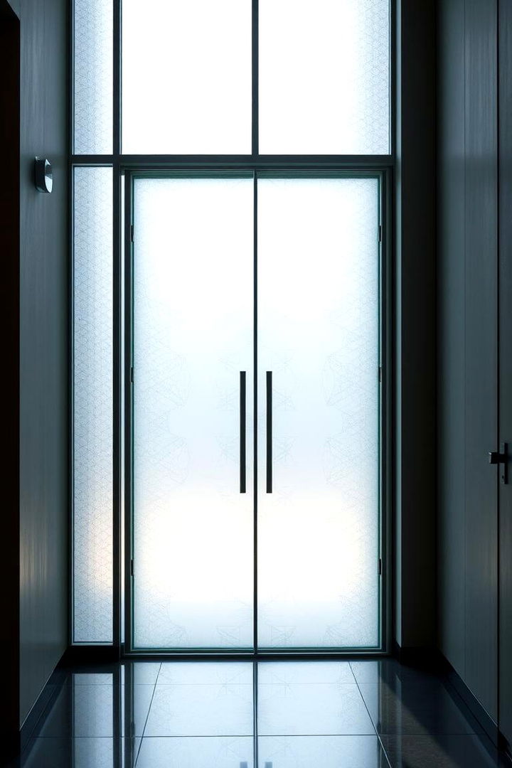 Frosted Glass Panels Accent - 22 Front Door Privacy Ideas