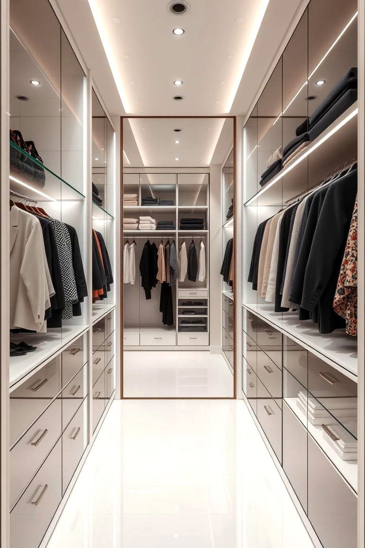 Full Length Mirrors Integrated for Seamless Styling - 22 Walk in Closet Ideas
