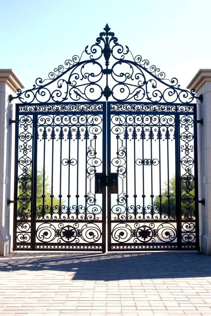 Full Length Ornamental Steel Gate - 22 Driveway Gate Ideas