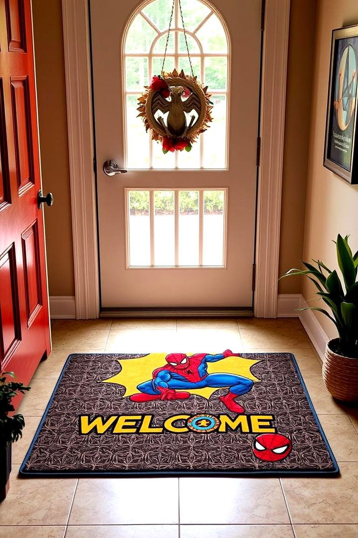 Fun Entryway Mats - 22 Spiderman Room Decor Ideas