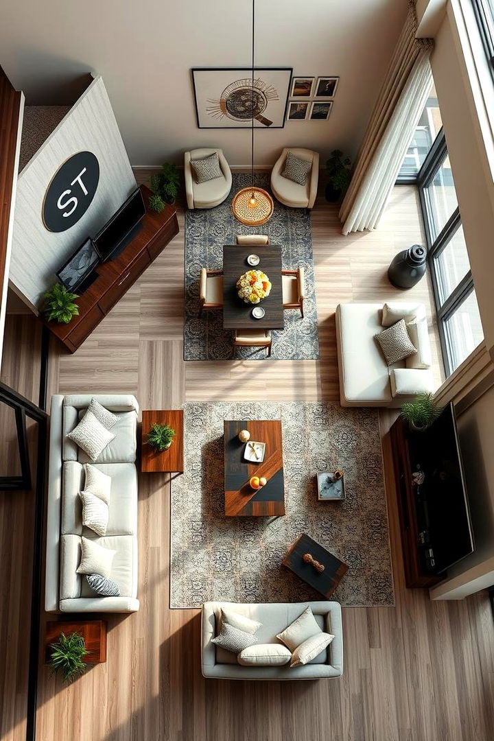 Function Meets Form Multi Zone Living - 22 Large Living Room Ideas