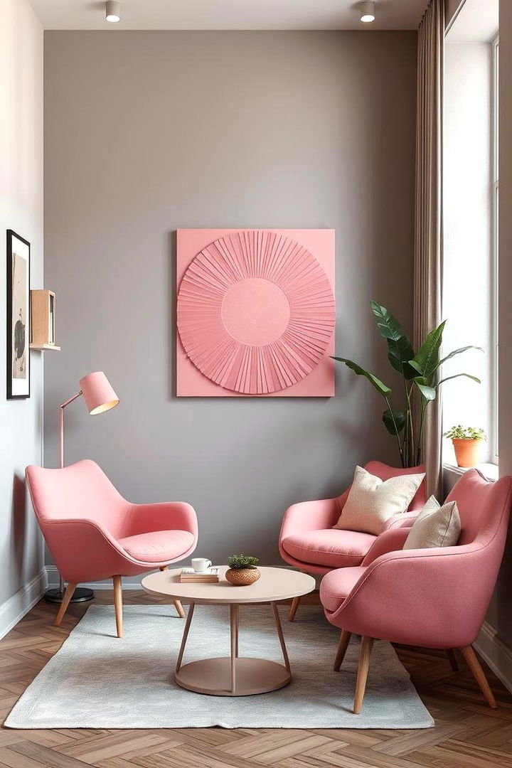 Functional Artistry in Arrangement - 22 Pink and Grey Living Room Ideas