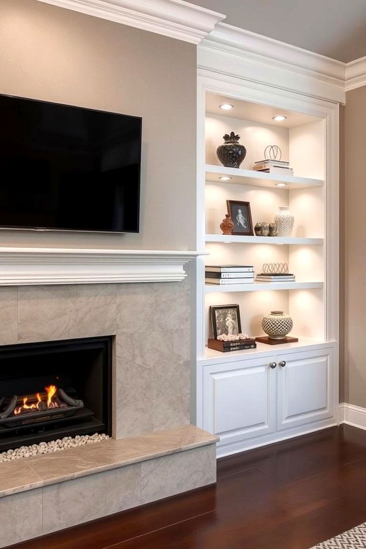 Functional Built in Shelves - 22 Fireplace Wall Ideas