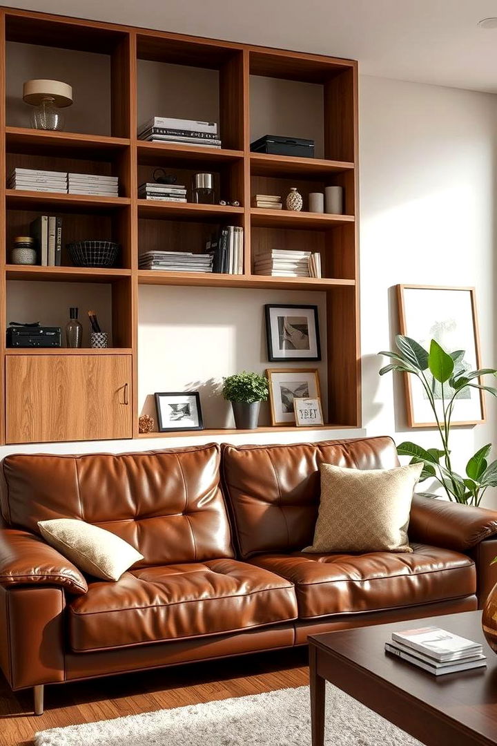 Functional Decor - 22 Brown Leather Couch Living Room Ideas