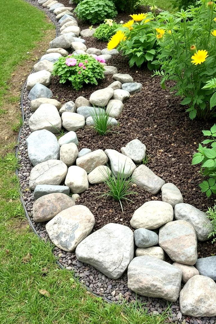 Functional Decorative Borders - 22 River Rock Edging Ideas