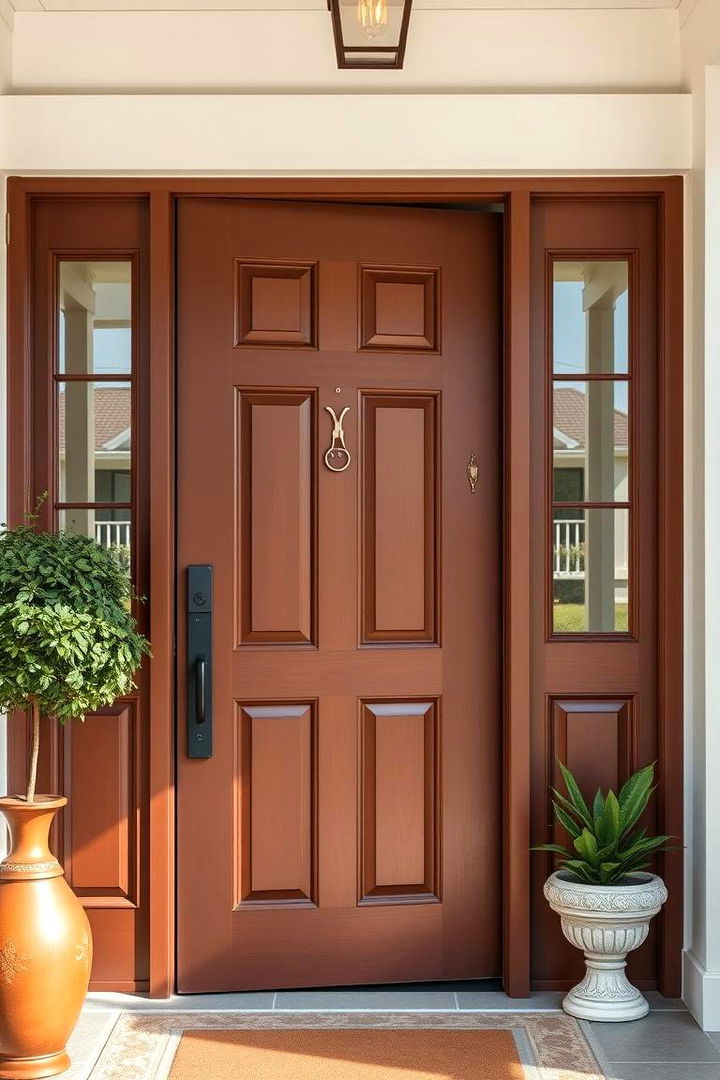 Functional Door Arrangements - 22 Brown Front Door Ideas