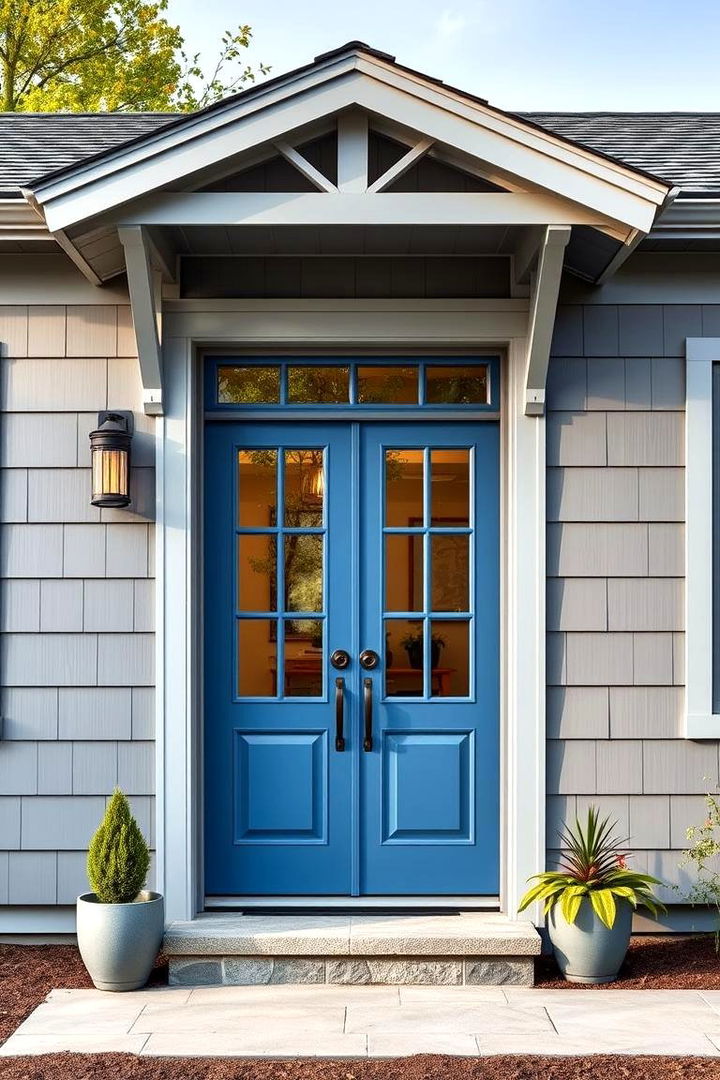 Functional Elegance - 22 Grey House With Blue Door Ideas