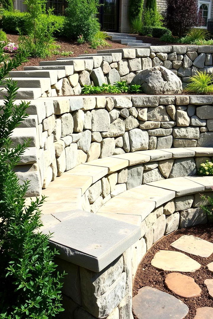 Functional Garden Seating - 22 Stone Wall Ideas