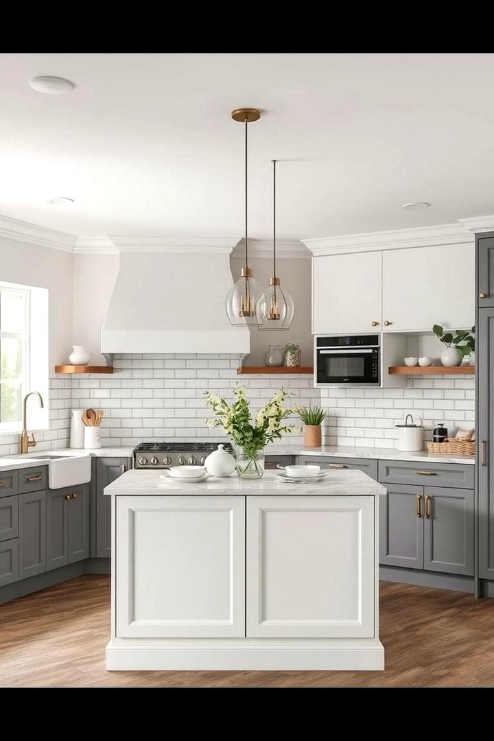 Functional Island Designs - 22 Grey and White Kitchen Ideas