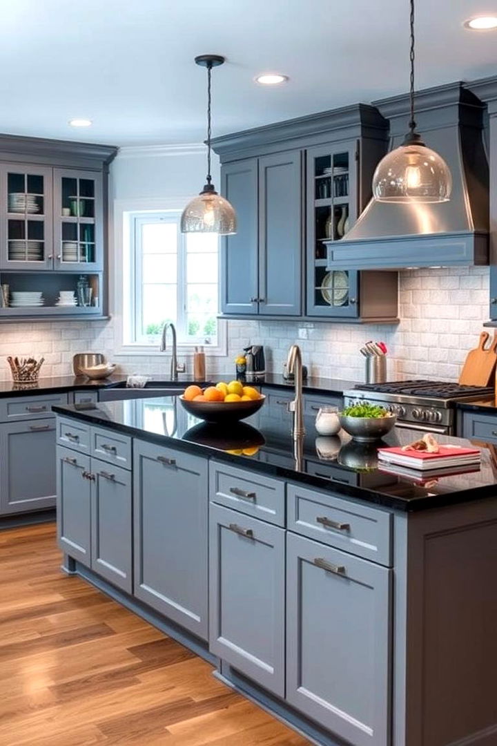 Functional Kitchen Islands - 22 Kitchen With Gray Cabinets And Black Countertops Ideas