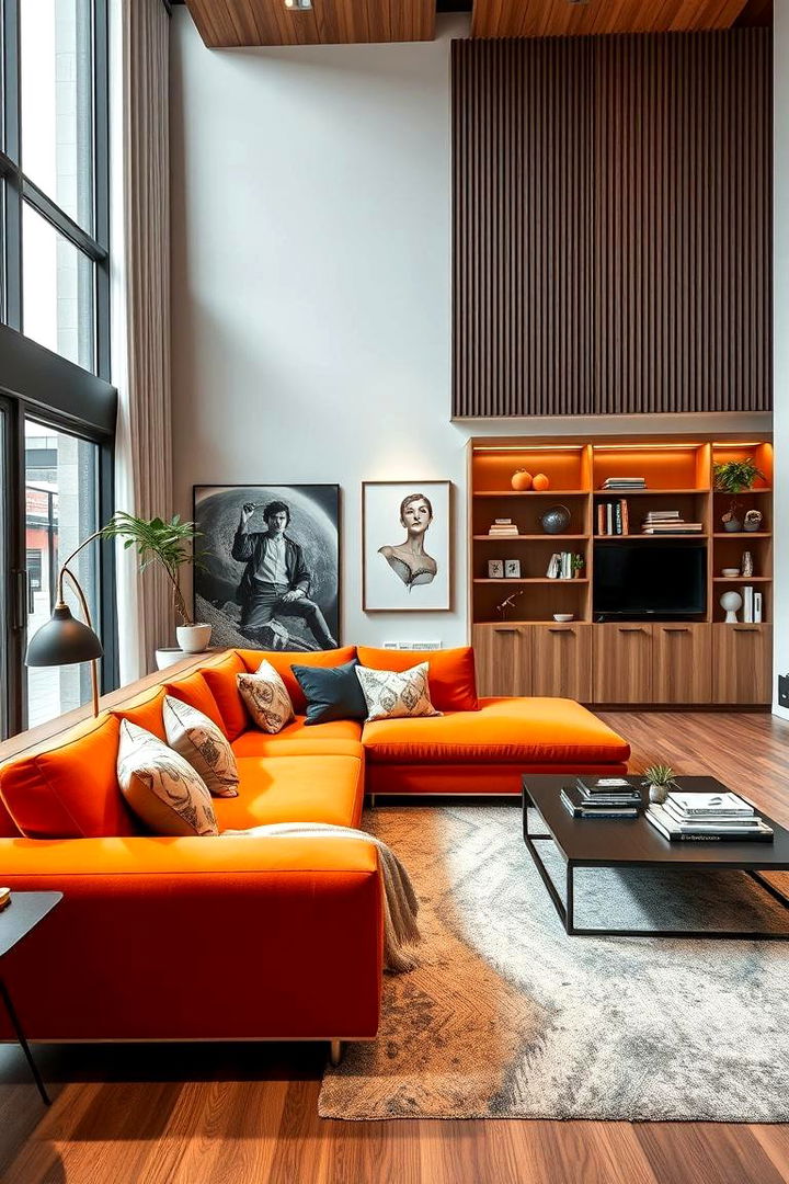 Functional Layout Mastery - 22 Orange Couch Living Room Ideas