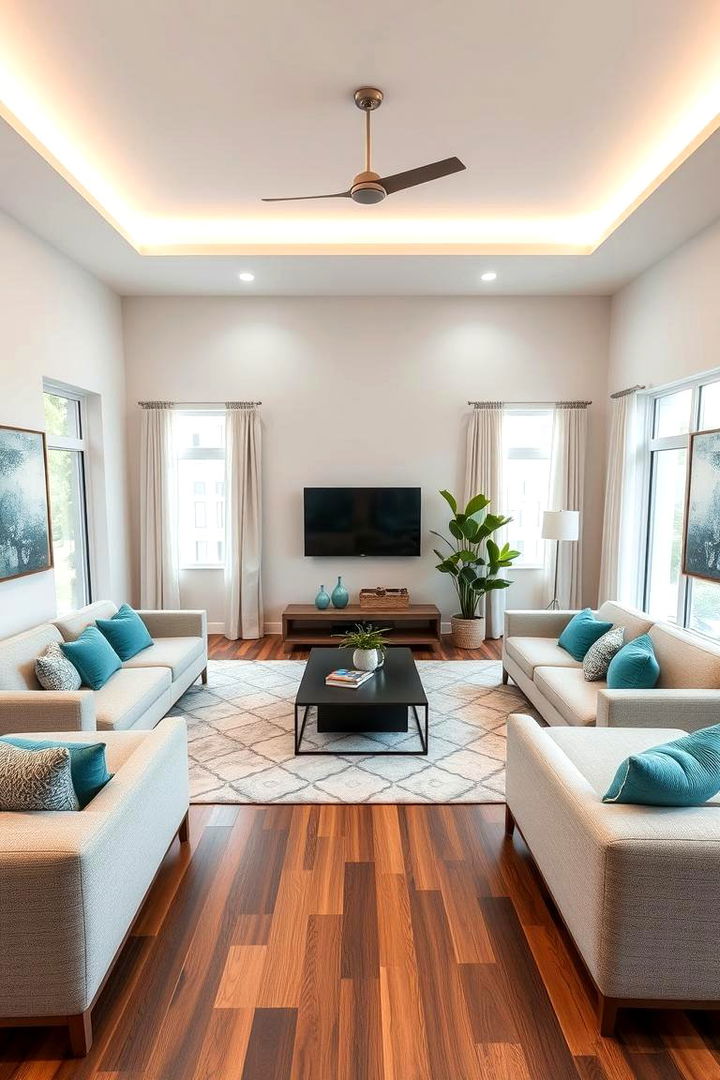 Functional Layouts - 22 Teal and Grey Living Room Ideas