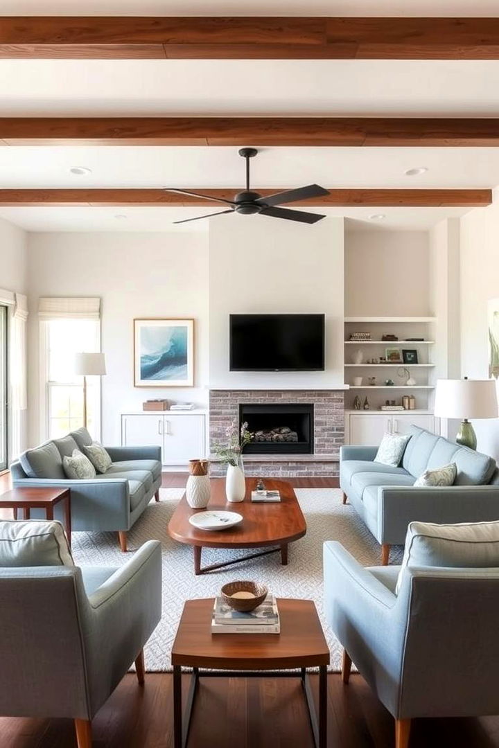 Functional Mid Century Coastal - 22 Coastal Living Room Ideas
