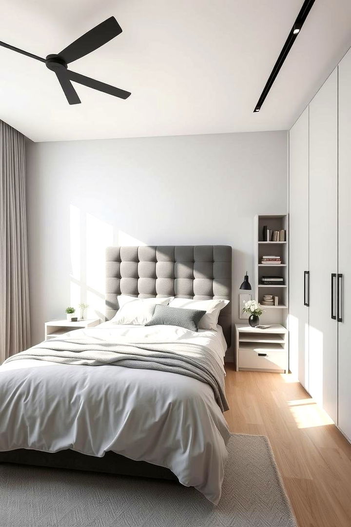 Functional Minimalism - 22 Grey Headboard Bedroom Ideas