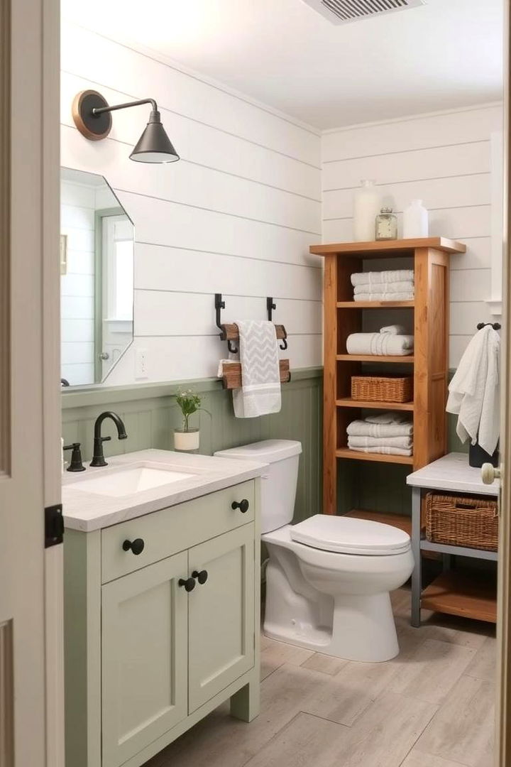 Functional Modern Farmhouse - 22 Sage Green Bathroom Ideas