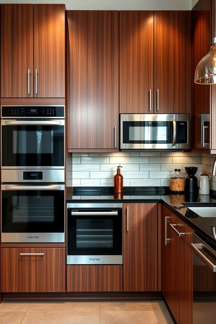 Functional Modern Workspace - 22 kitchen with brown cabinets and black countertops ideas