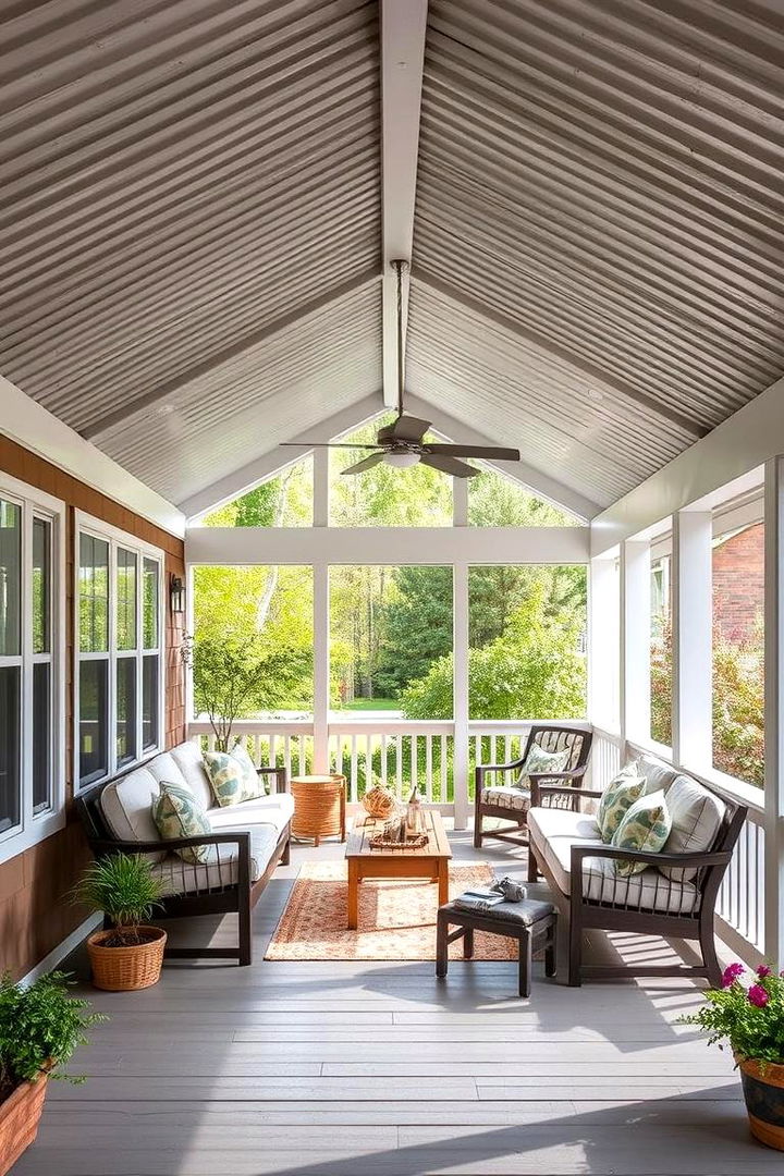 Functional Multi Zone Spaces - 22 Metal Roof Porch Design Ideas