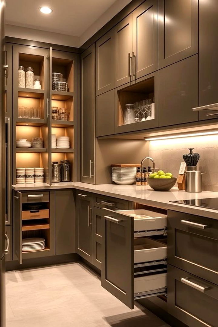 Functional Olive Storage - 22 Olive Green Kitchens