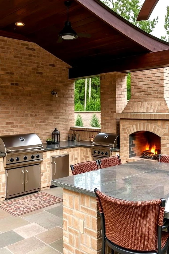 Functional Outdoor Kitchen - 22 Screened-in Porch With Fireplace Ideas