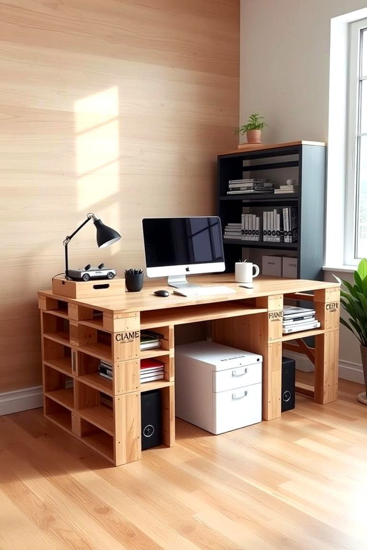 Functional Pallet Desk - 22 Pallet Furniture Ideas